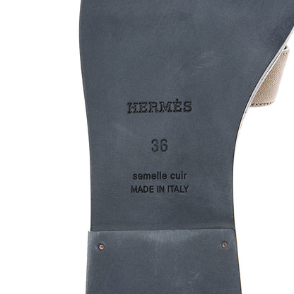 Hermes Metallic Epsom Oran Sandals 36 Vert Bronze 8 of 8