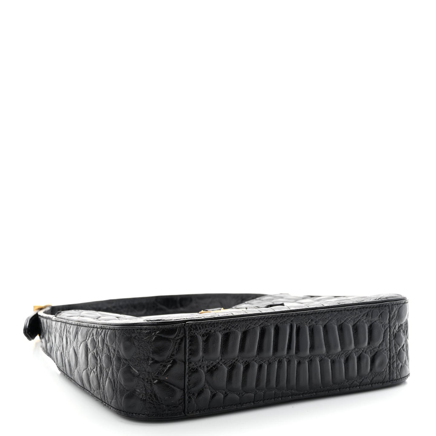 Calfskin Crocodile Embossed LE 5 A 7 Hobo Black