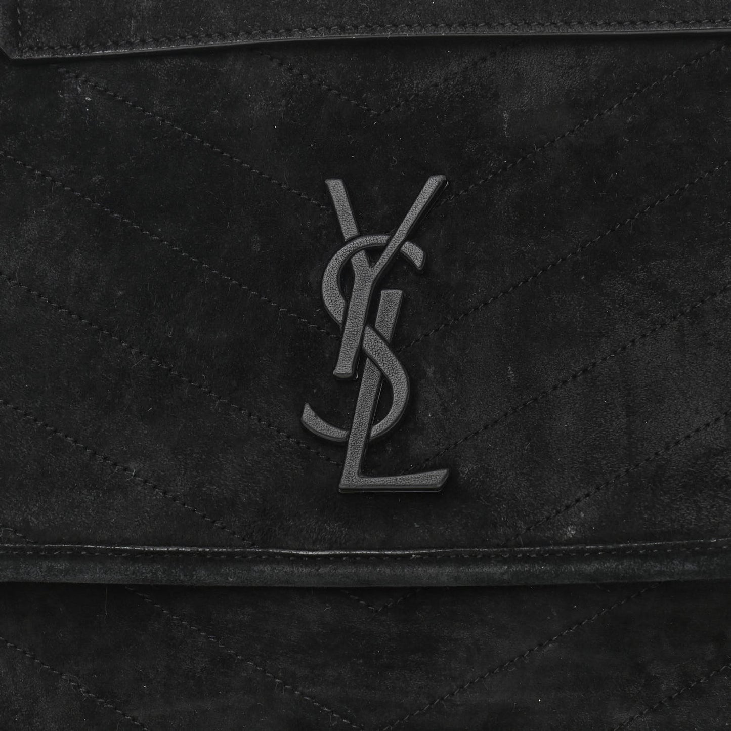 Suede Monogram Medium Niki Chain Satchel Black