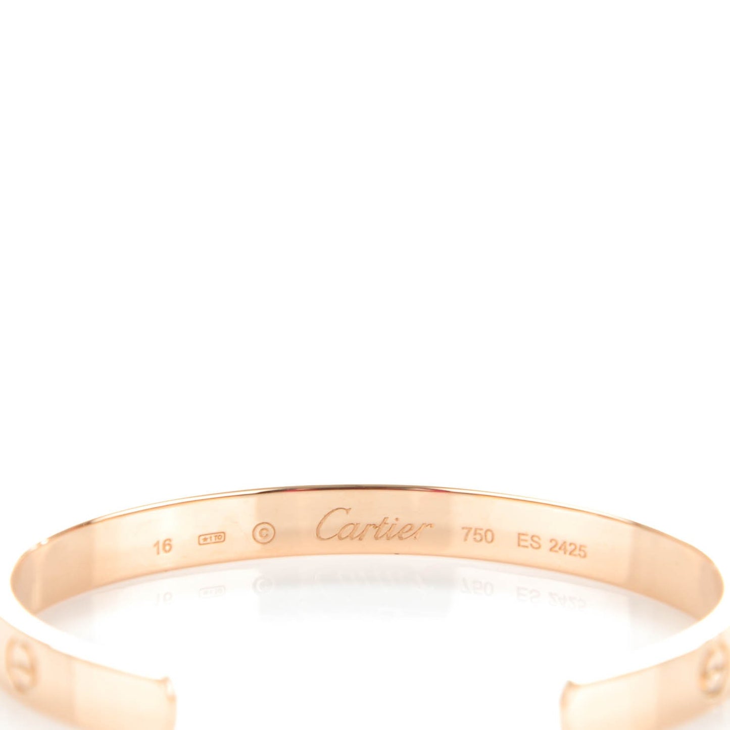 18K Pink Gold LOVE Cuff Bracelet 16