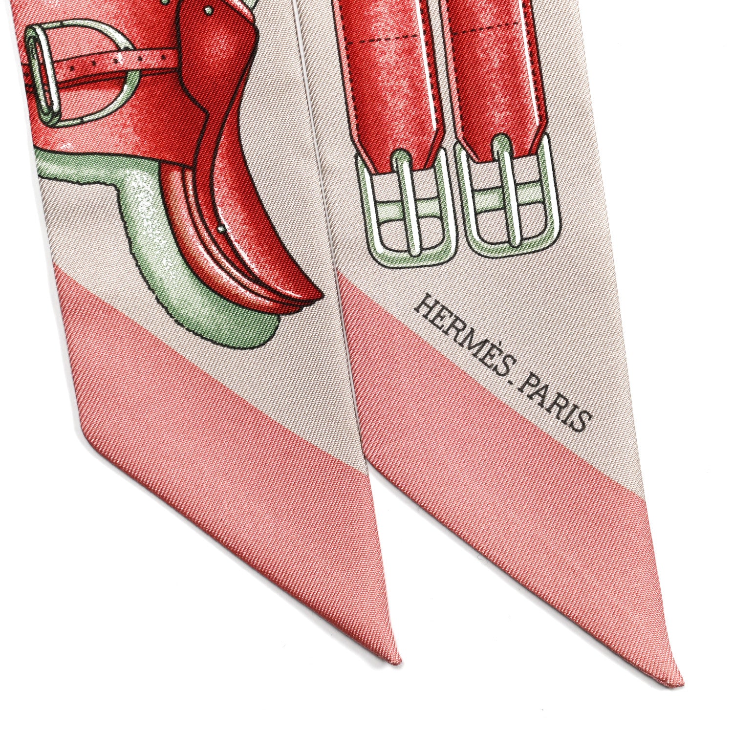 Hermes Silk Jumping Twilly Beige Rose Vieux Rose 4 of 5