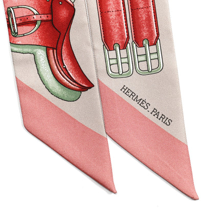 Hermes Silk Jumping Twilly Beige Rose Vieux Rose 4 of 5