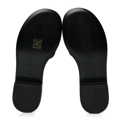 Chanel Tweed Cork CC Chain Mule Sandal 37 Black 5 of 9