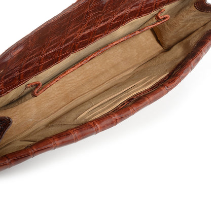 Nancy Gonzalez Crocodile Clutch Cognac 5 of 7