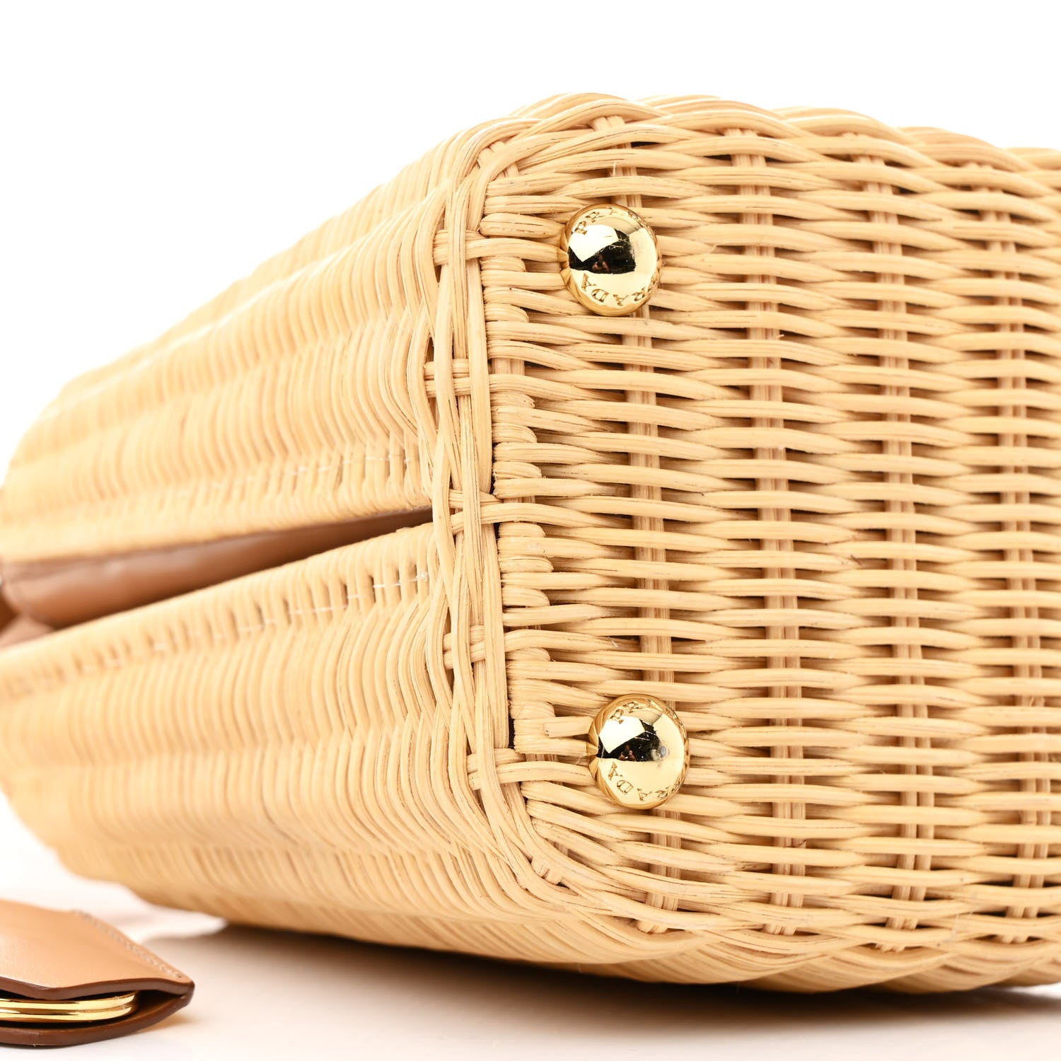 Prada Wicker Mini Panier Bag Natural 8 of 12