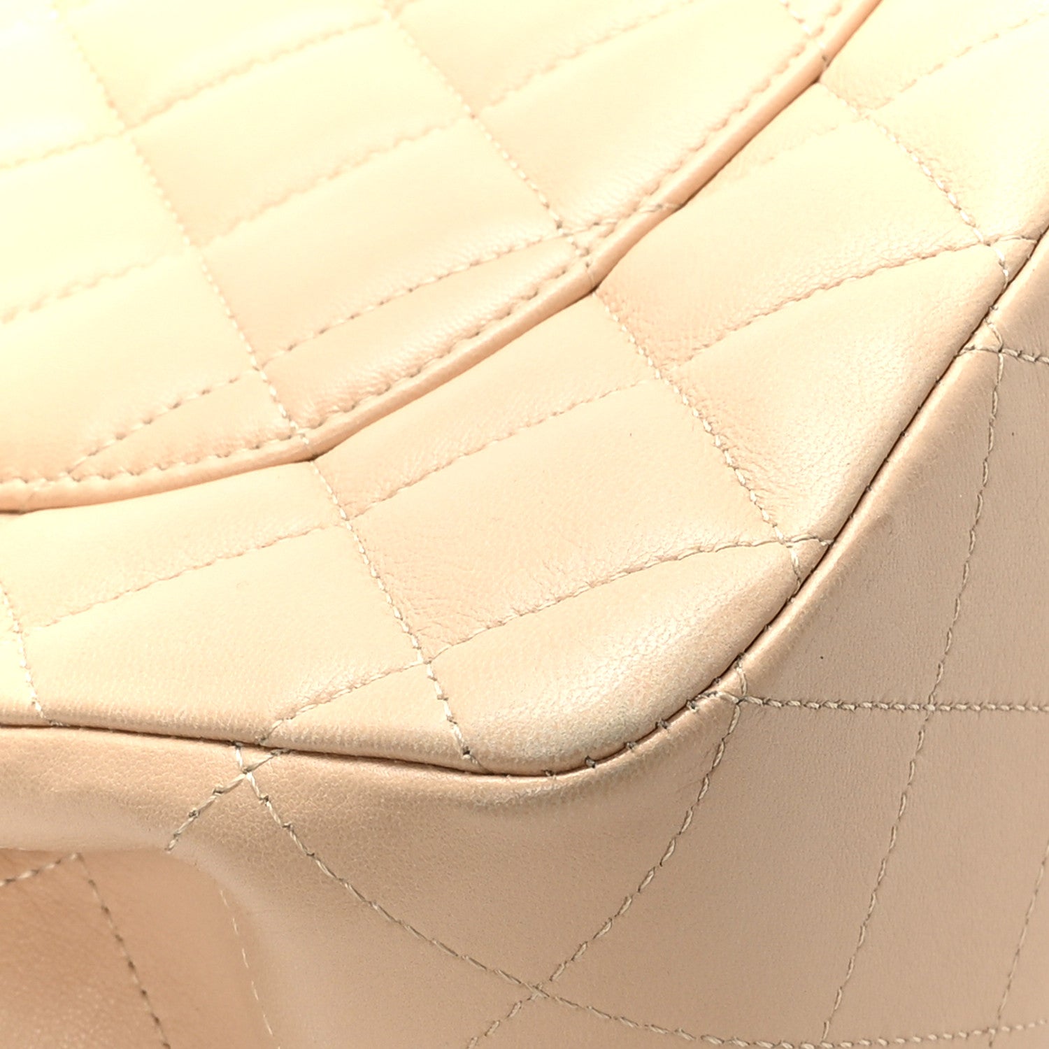 Chanel Lambskin Quilted Jumbo Single Flap Beige Clair 10 of 13