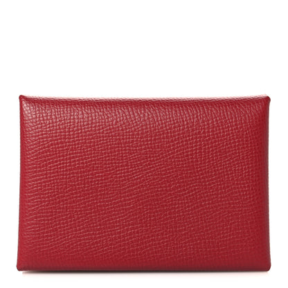 Hermes Epsom Verso Calvi Duo Card Case Rouge Grenat Mauve Sylvestre 1 of 7