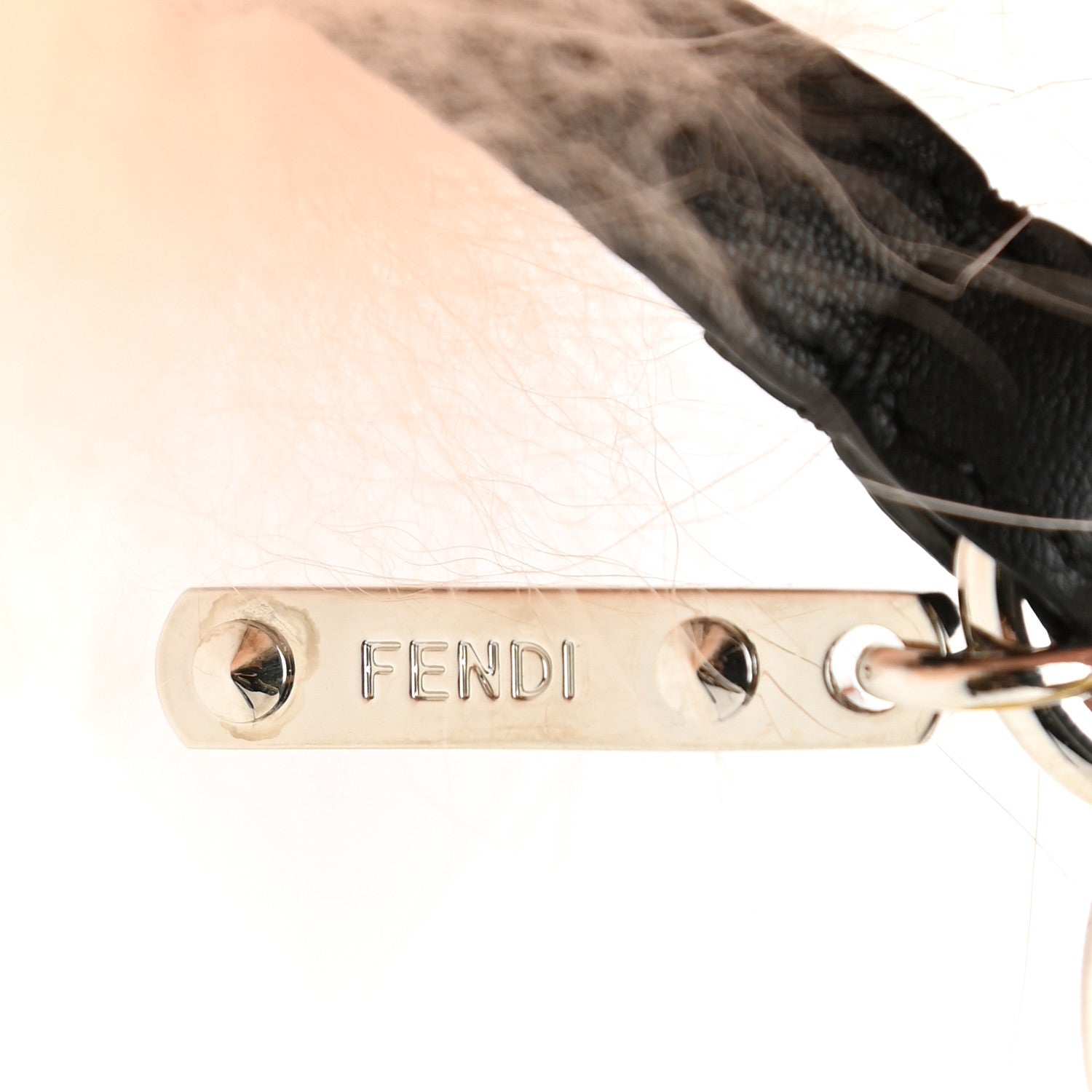Fendi Calfskin Mink Fox Fur Witches USB Power Bank Bag Charm Brown 3 of 6