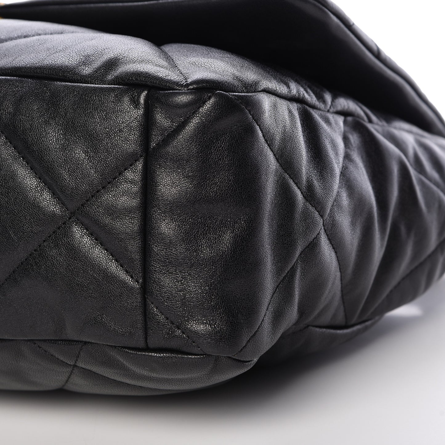 Goatskin Quilted Maxi 19 Flap Black