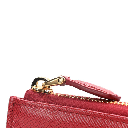 Prada Saffiano Metal Zip Around Keychain Fuoco 10 of 10