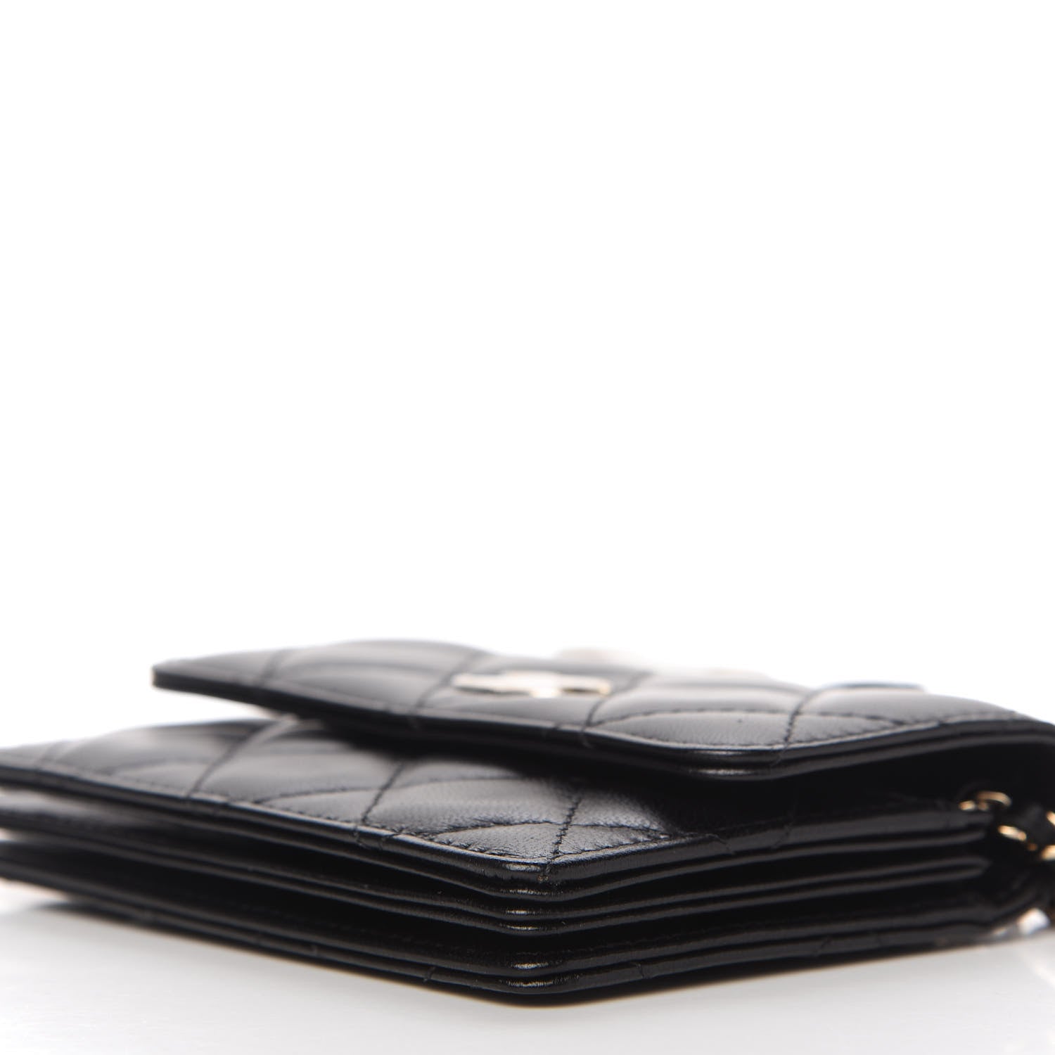 Chanel Lambskin Quilted My Chanel Lady Card Holder On Chain Black 7 of 11