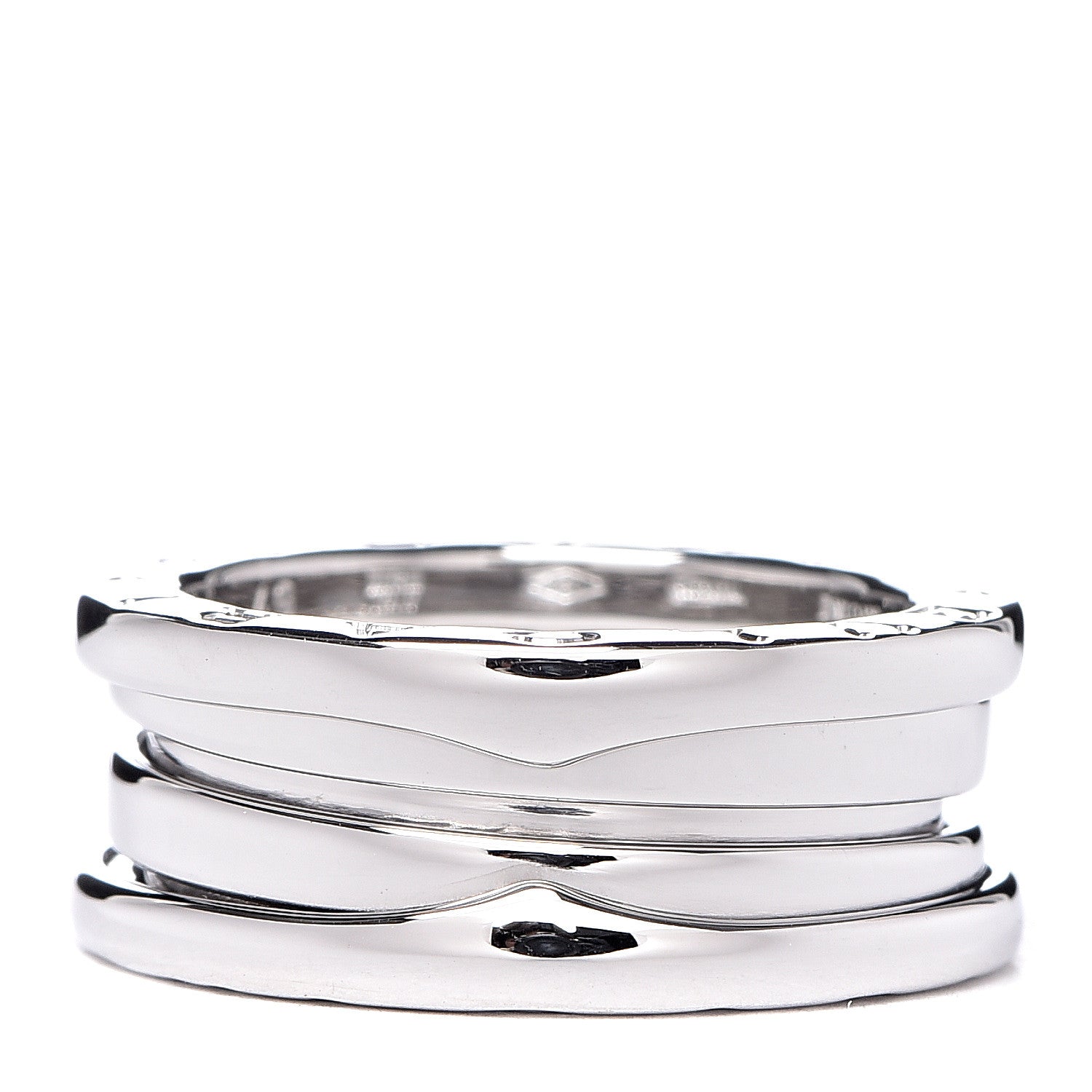 Bulgari 18K White Gold B.Zero1 Three-Band Ring 49 4.75 1 of 6