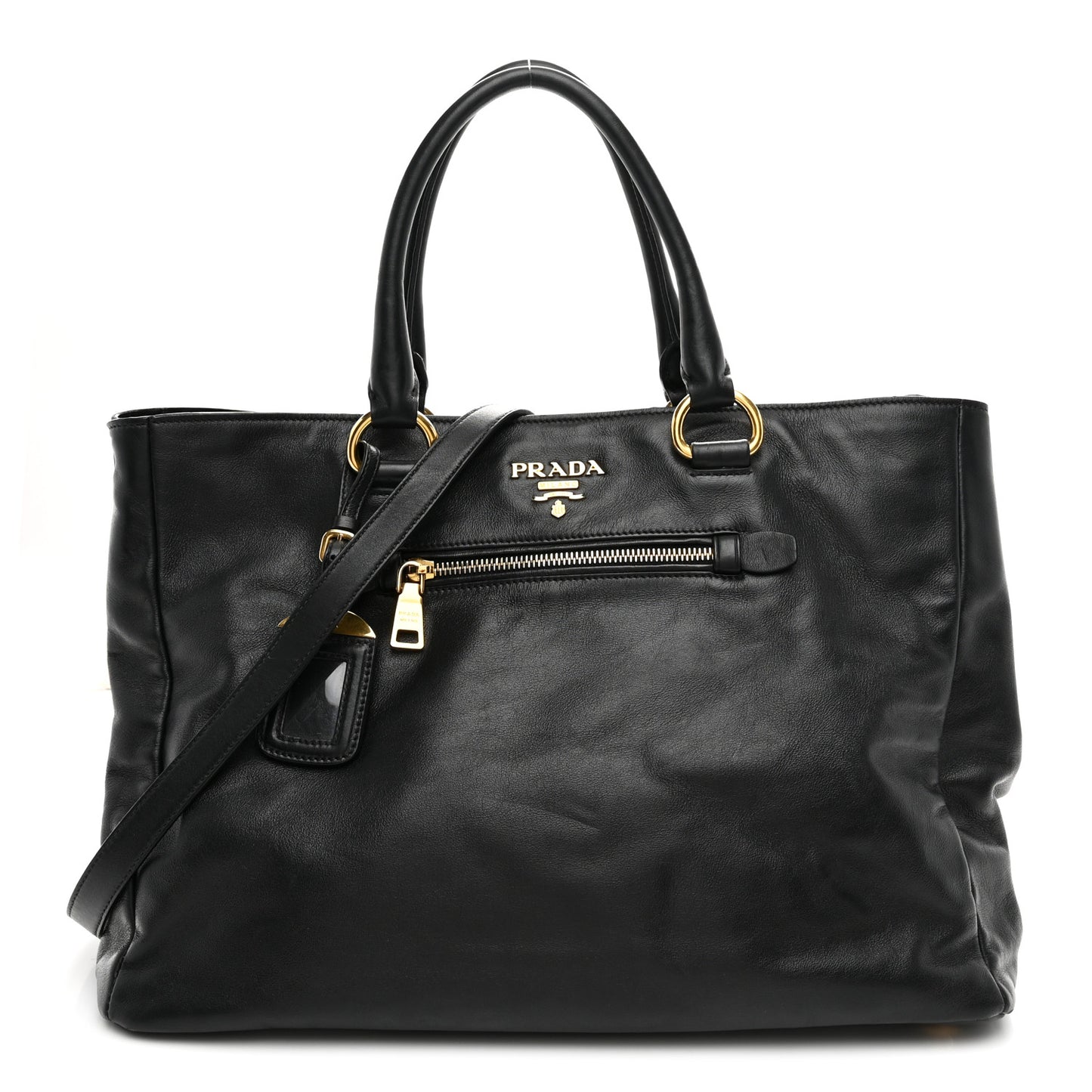 Soft Calf Shopping Tote Black