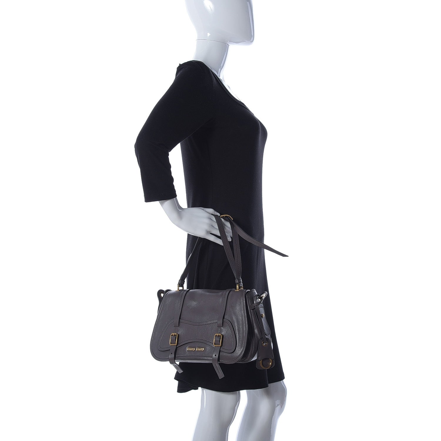 Miu Miu Grace Lux Shoulder Bag Fumo 3 of 10