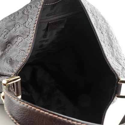 Gucci Guccissima Large New Ladies Web Hobo Dark Brown 5 of 7
