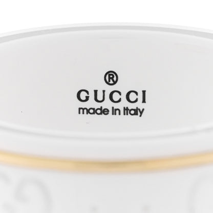 Gucci 18K Yellow Gold Ceramic Icon Band Ring 53 6.25 White 4 of 5