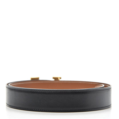 Hermes Box Togo 32mm Guilloche H Belt 80 Black Gold 2 of 7