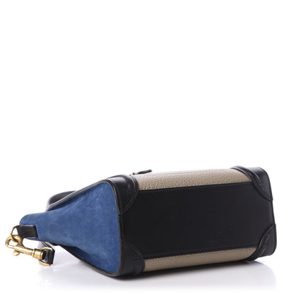 Celine Elephant Calfskin Suede Tri-color Nano Luggage Sand 4 of 11