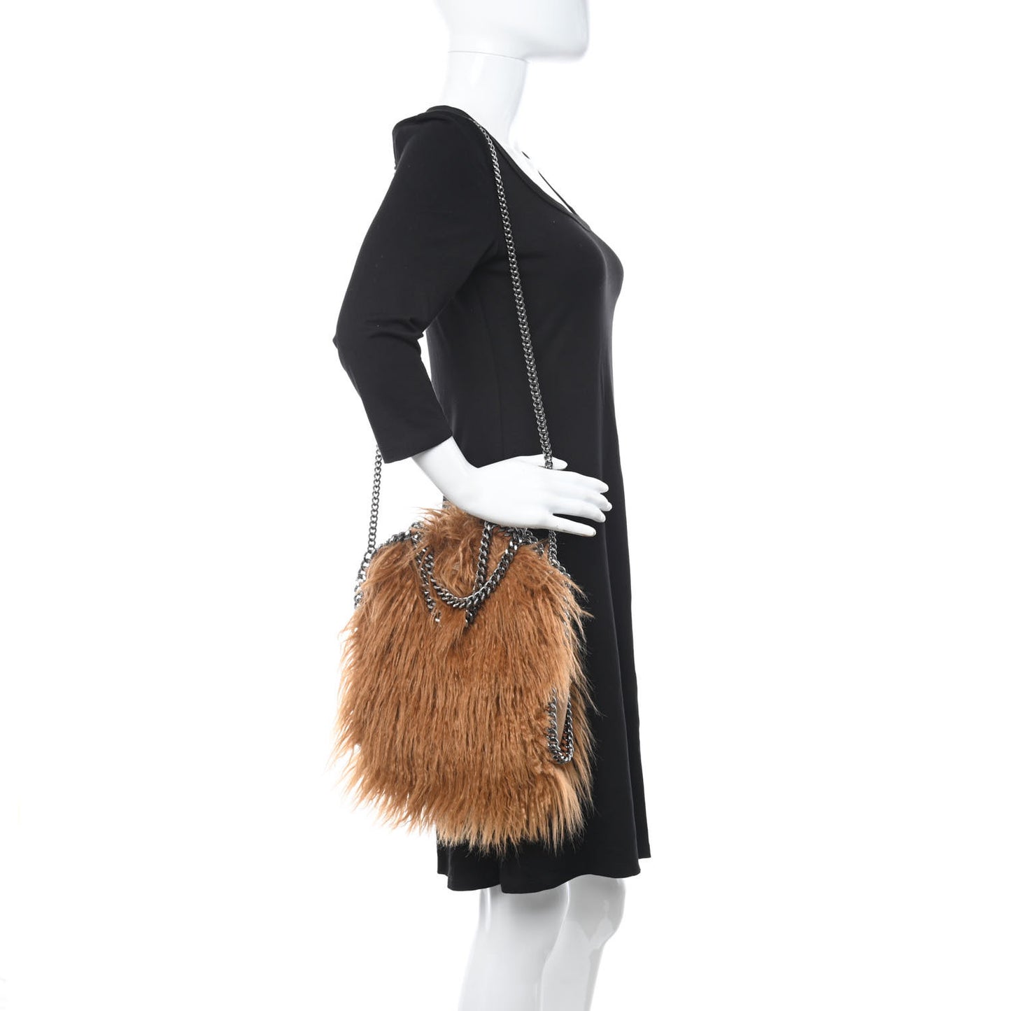 Eco Fur Mini Falabella Tote Camel