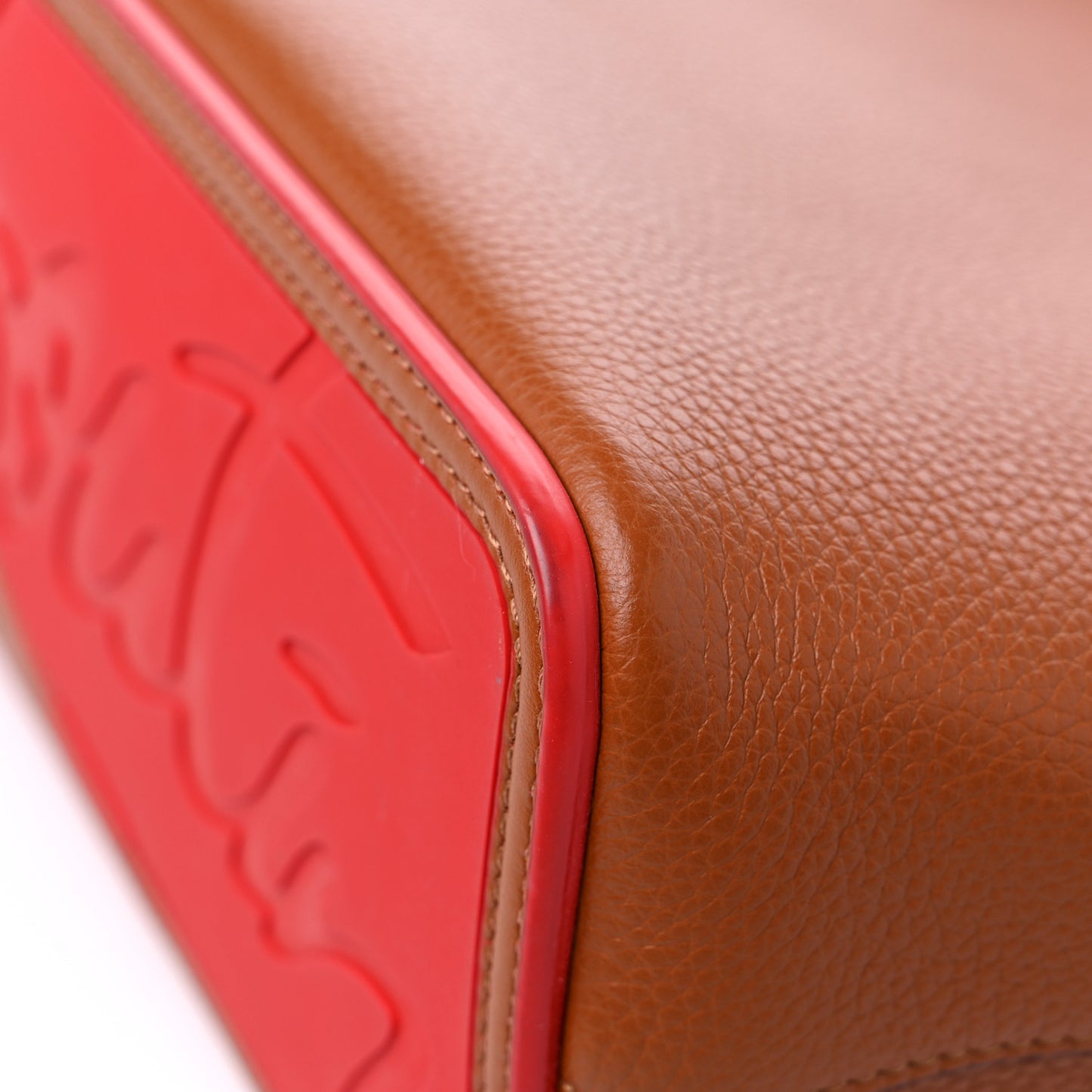 Calfskin Empire Spikes Small East West Cabata Tote Brown