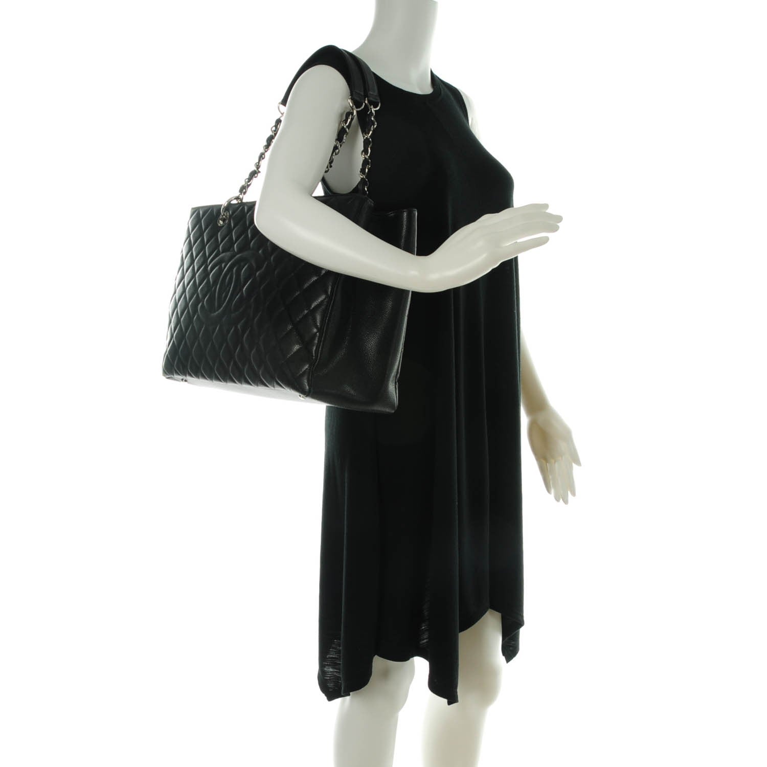 Chanel Caviar Quilted XL Grand Shopping Tote GST Black 2 of 7