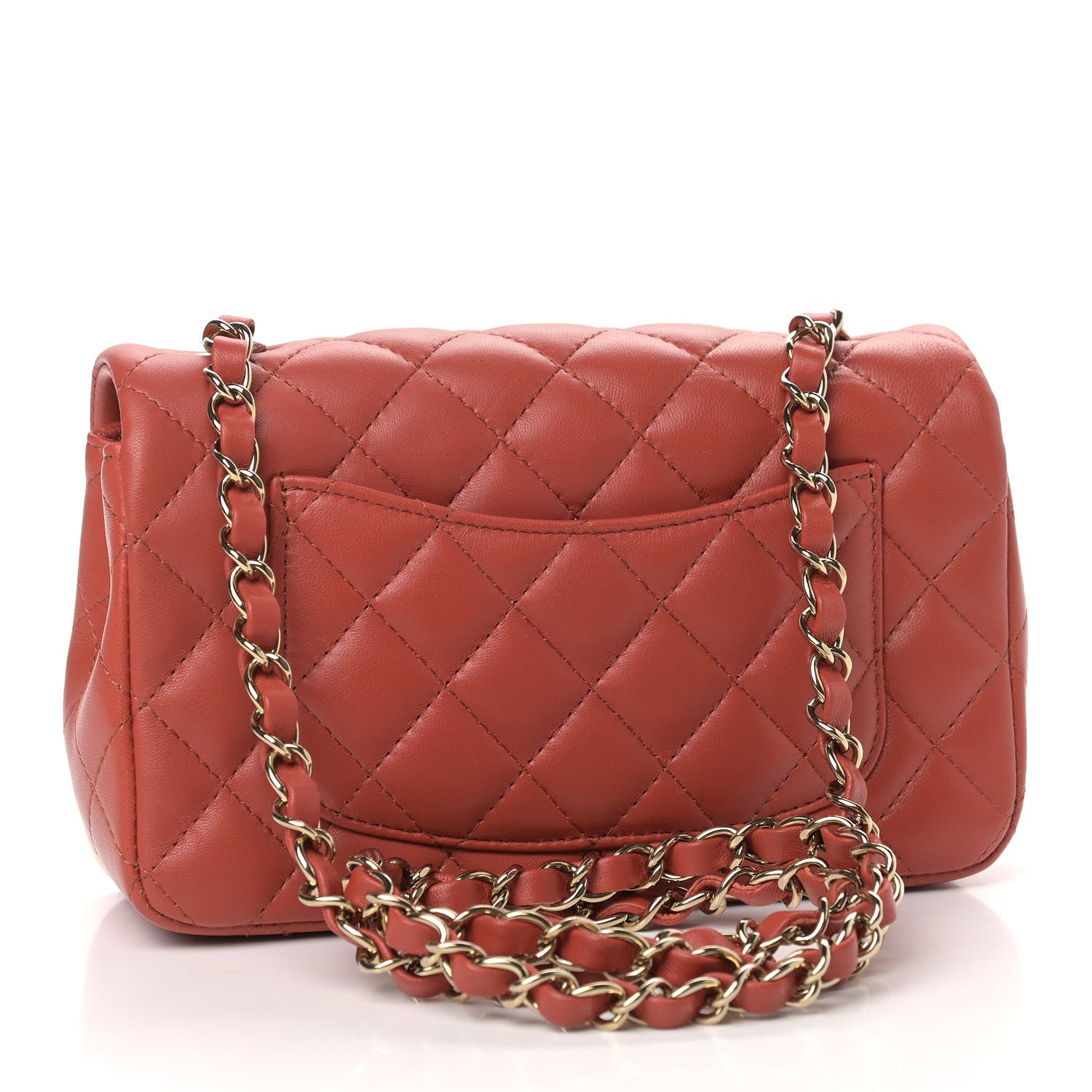Chanel Lambskin Quilted Mini Rectangular Flap Brown 3 of 9
