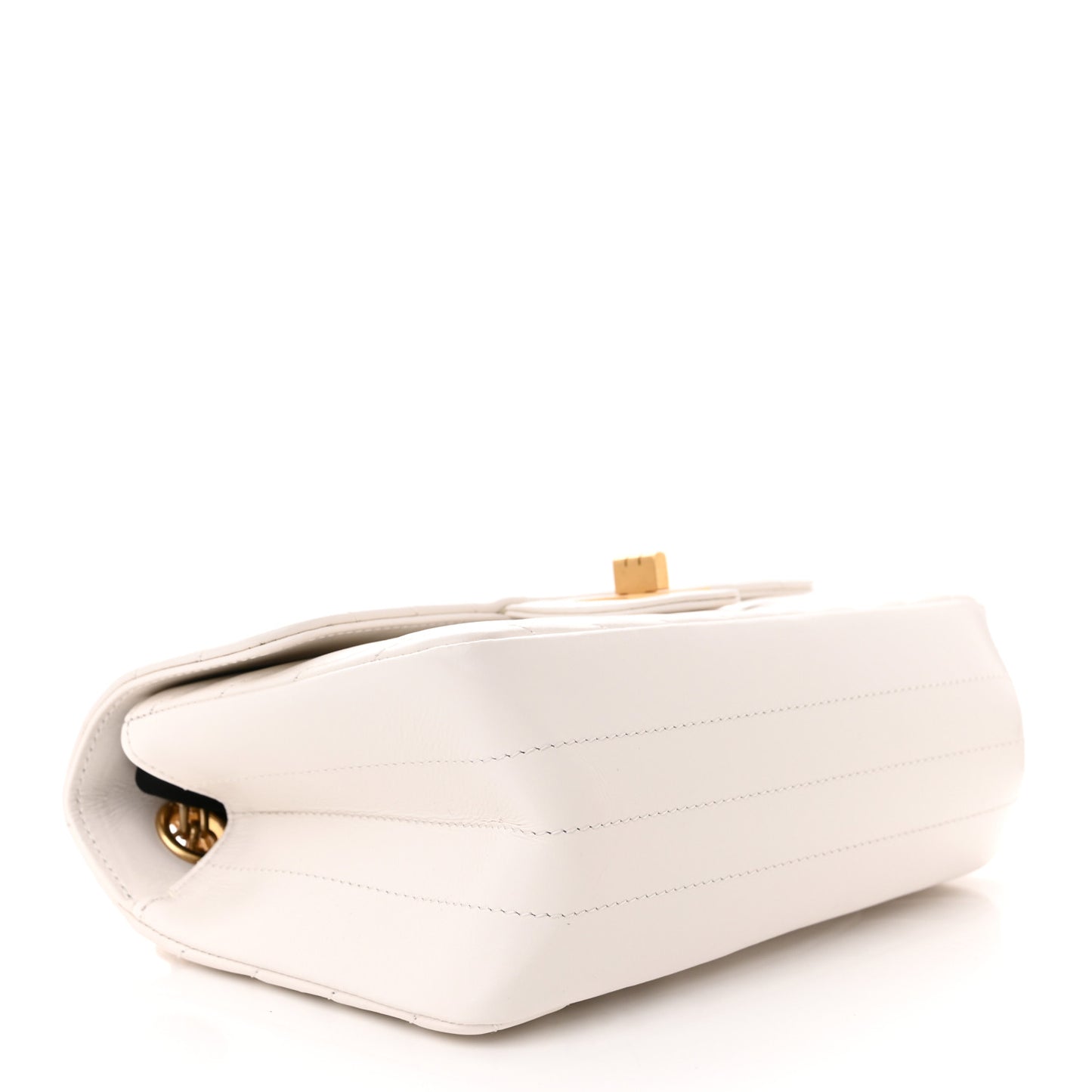 Aged Calfskin Chevron Quilted 2.55 Reissue Mini Flap White