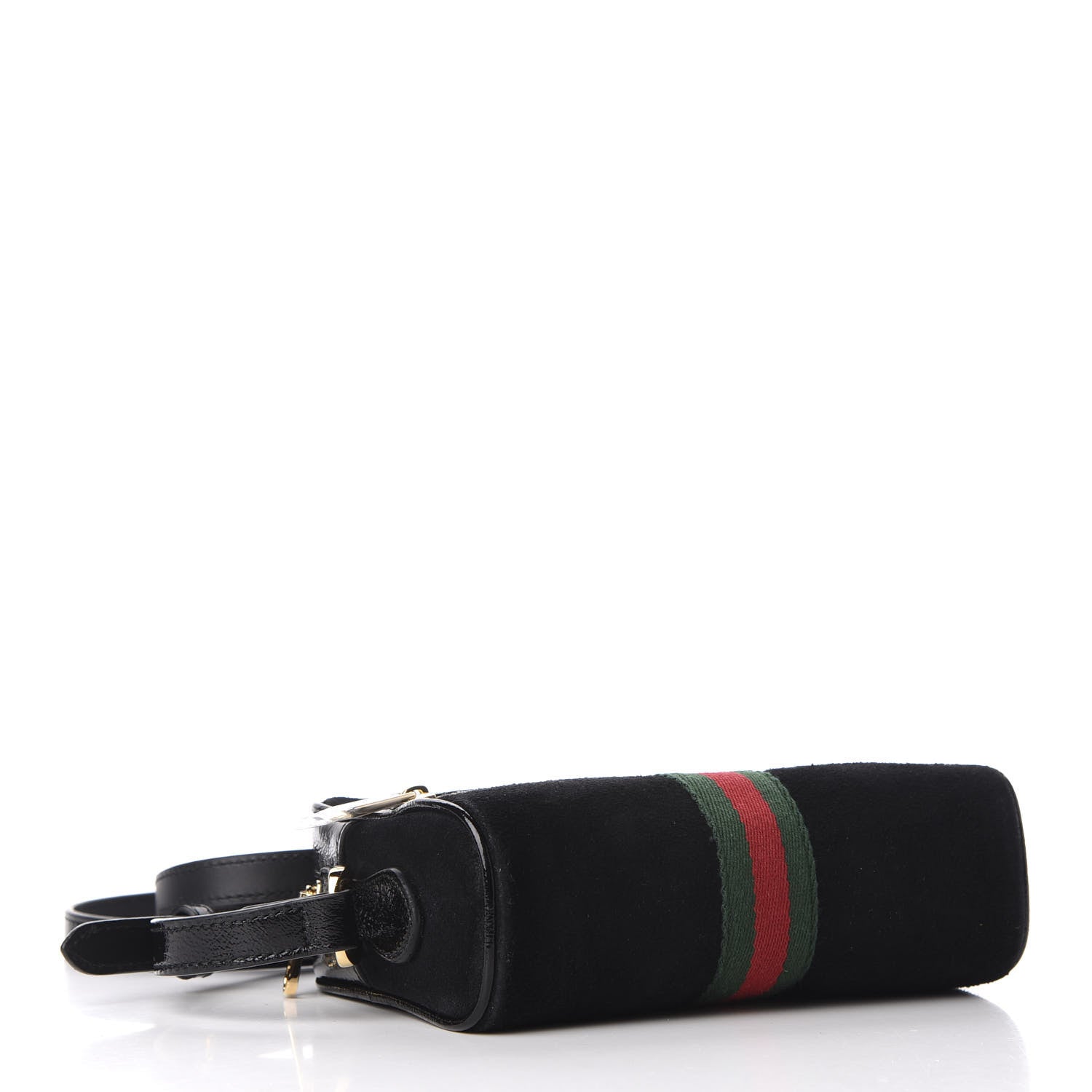 Gucci Suede Patent Web Mini Ophidia Shoulder Bag Black 5 of 10