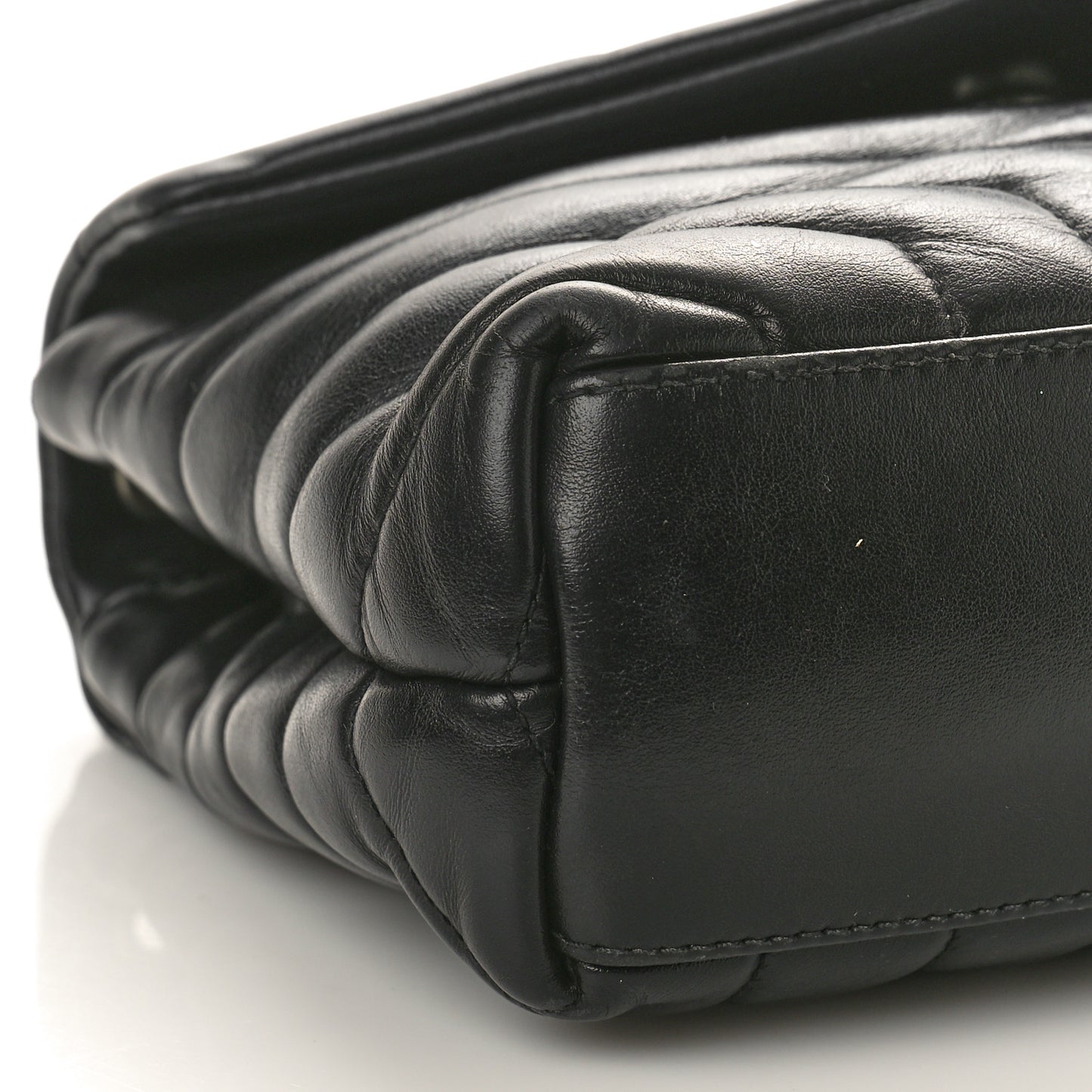 Calfskin Y Quilted Monogram Small Loulou Chain Satchel Black