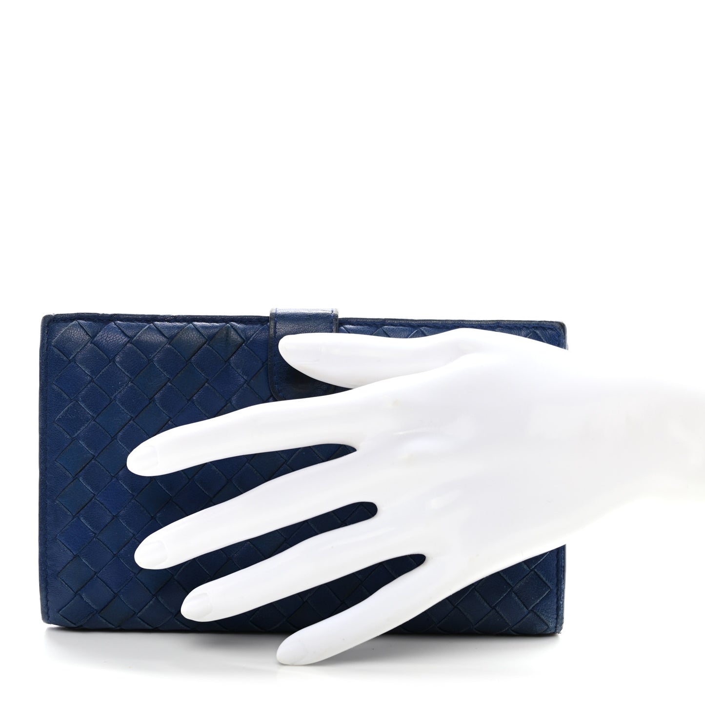 Nappa Intrecciato Continental Snap Wallet Cobalt