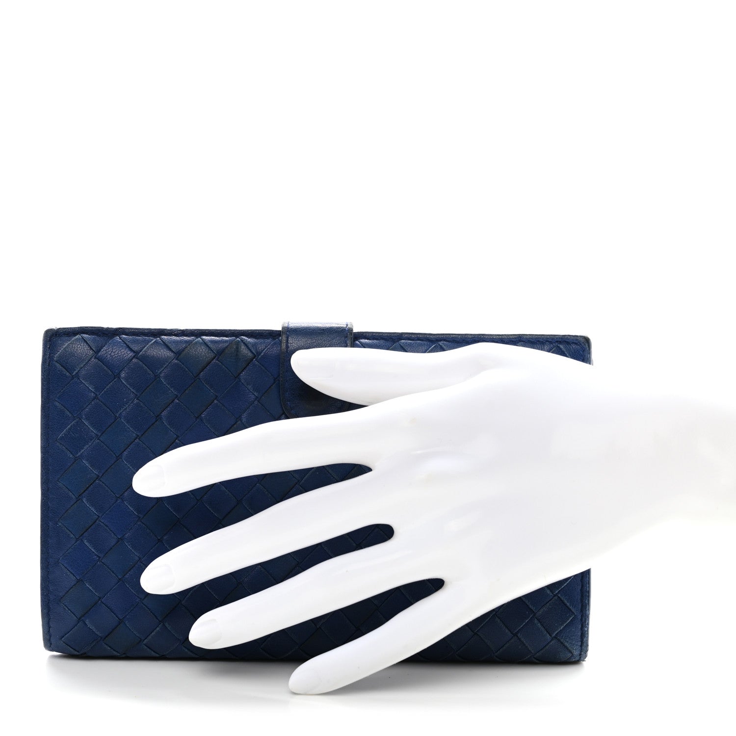 Bottega Veneta Nappa Intrecciato Continental Snap Wallet Cobalt 2 of 12