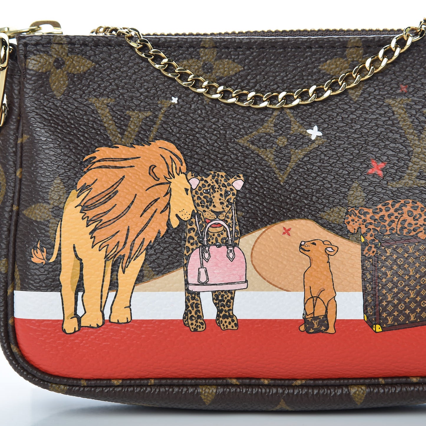 Monogram 2018 Christmas Animation Mini Cats Pochette Accessories