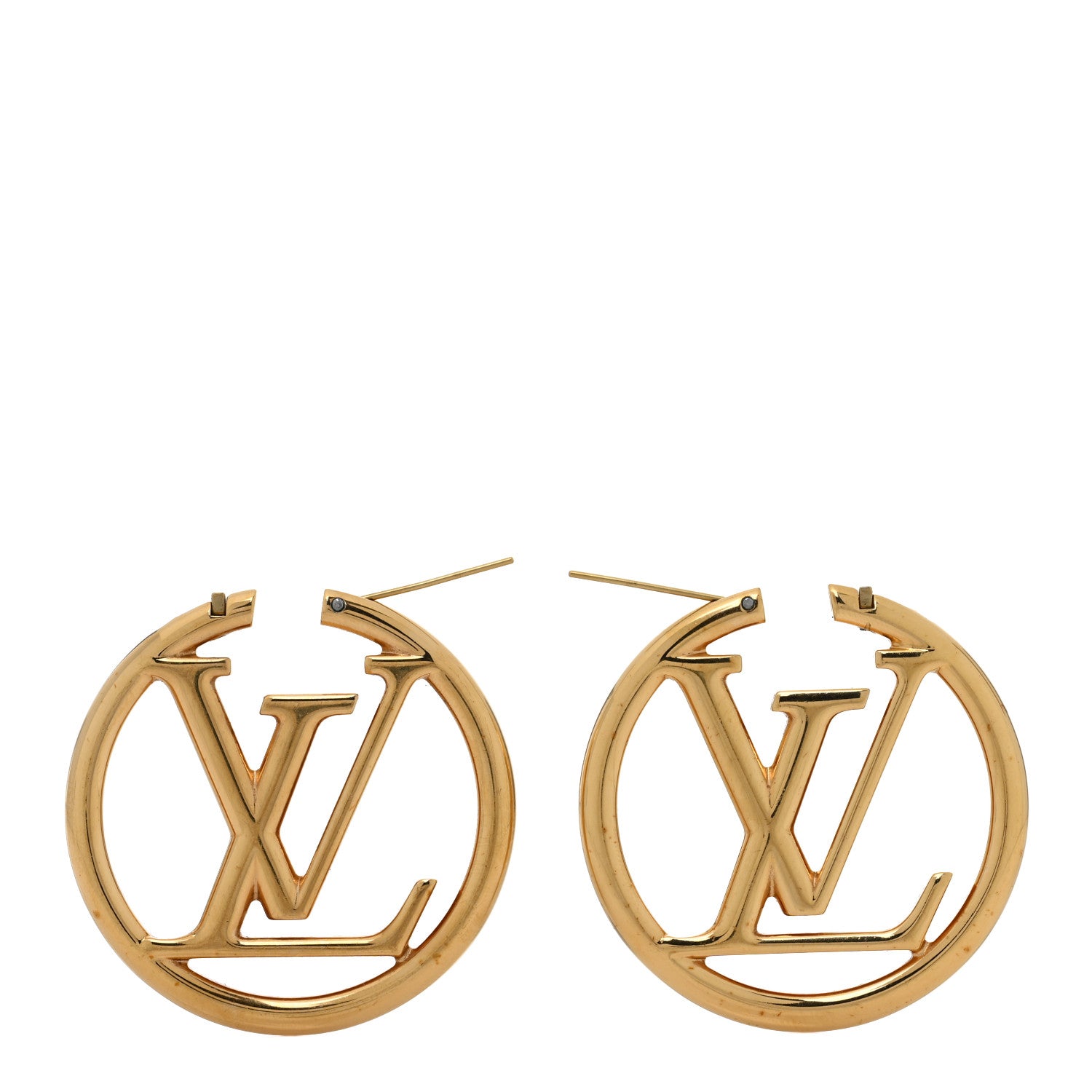 Louis Vuitton Metal Louise Hoop Earrings Gold 6 of 10