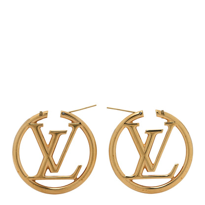 Louis Vuitton Metal Louise Hoop Earrings Gold 6 of 10