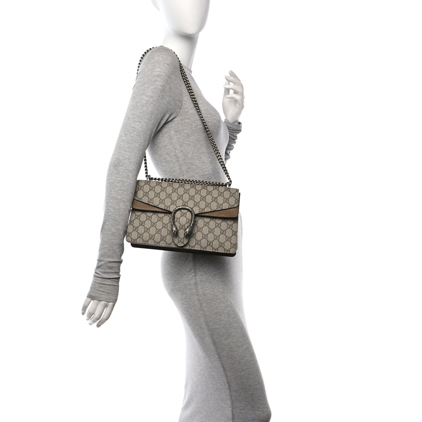 GG Supreme Monogram Small Dionysus Shoulder Bag Taupe