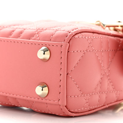 Christian Dior Lambskin Cannage Micro Lady Dior Pink 10 of 11