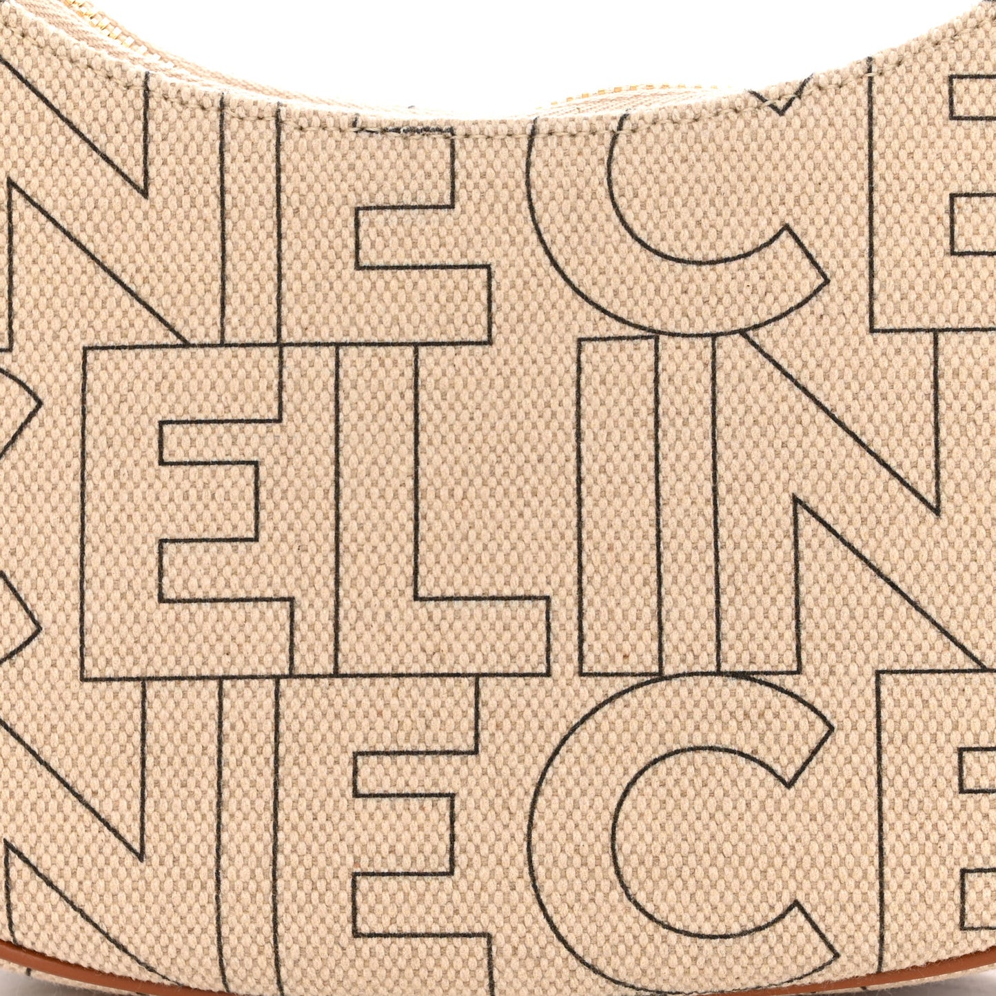Canvas Calfskin All Over Print Medium Ava Shoulder Bag Natural Tan