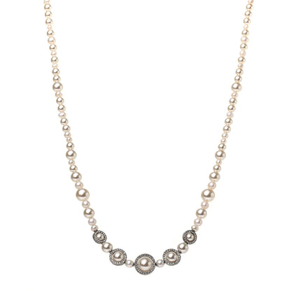 Chanel Pearl CC Tassel Long Necklace Silver 1 of 4