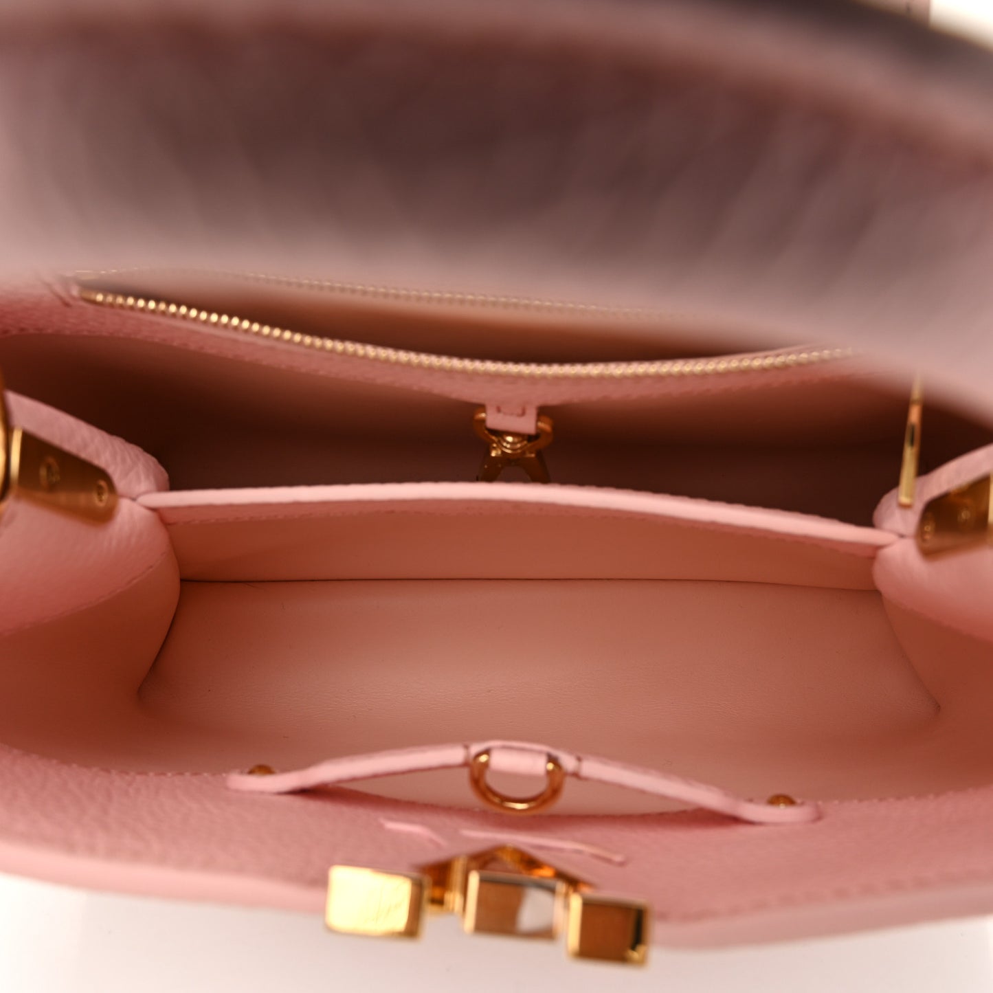 Taurillon Embroidered Vichy Capucines BB Light Pink