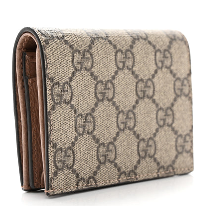 Gucci Dollar Calfskin GG Supreme Monogram GG Marmont Card Case Porcelain Rose Beige Ebony 3 of 7