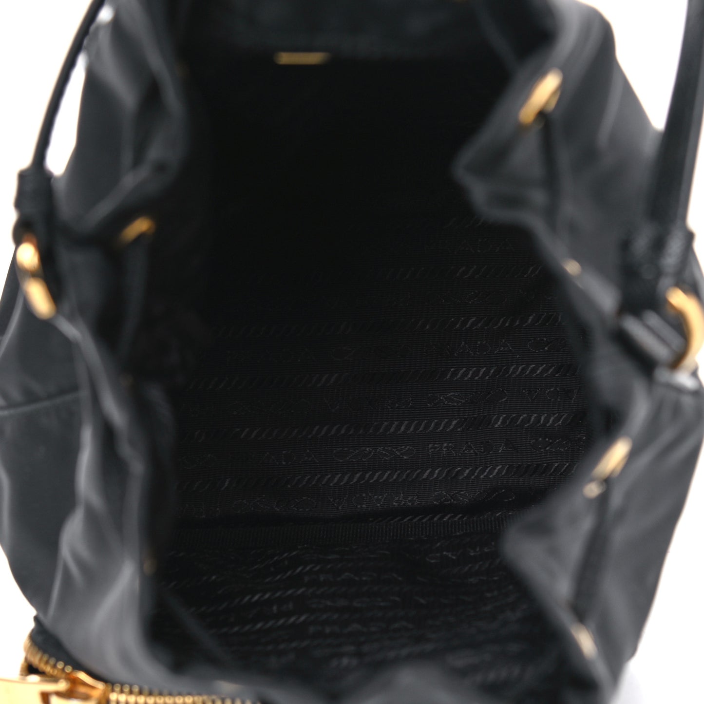 Re-Nylon Duet Drawstring Shoulder Bag Black