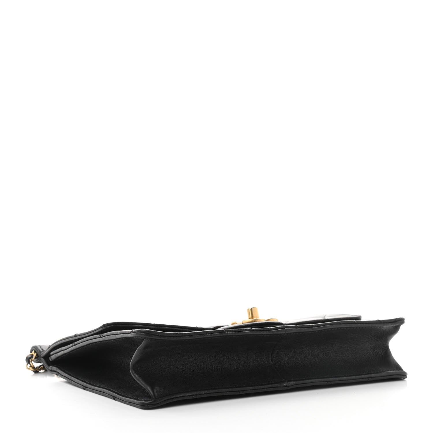 Chanel Lambskin Quilted Large Pearl Chain Flap Bag Black 4 of 10