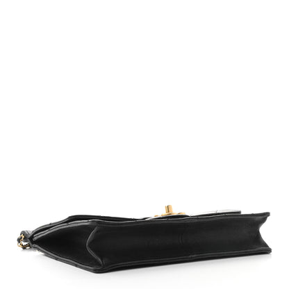 Chanel Lambskin Quilted Large Pearl Chain Flap Bag Black 4 of 10