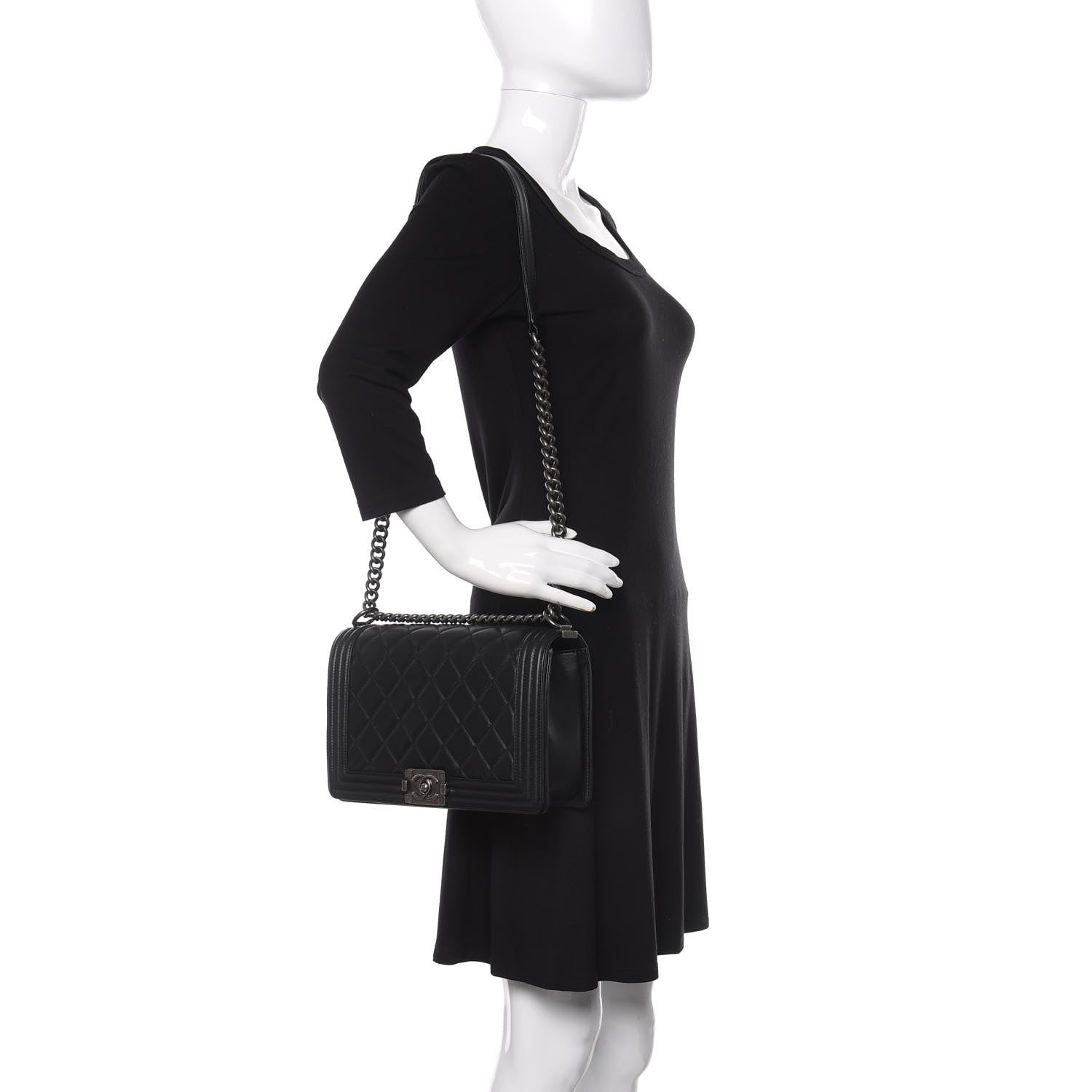 Chanel Lambskin Quilted New Medium Boy Flap Black 2 of 12