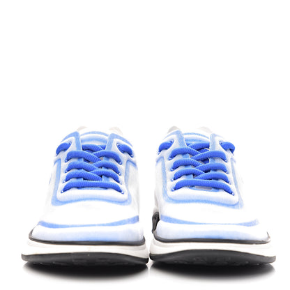 Chanel Calfskin Mesh Lycra Womens Logo Sneakers 36 White Blue 2 of 8