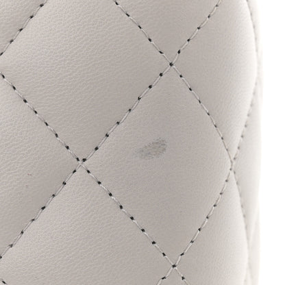 Chanel Lambskin Quilted Top Handle Mini Vanity Case With Chain Grey 13 of 14