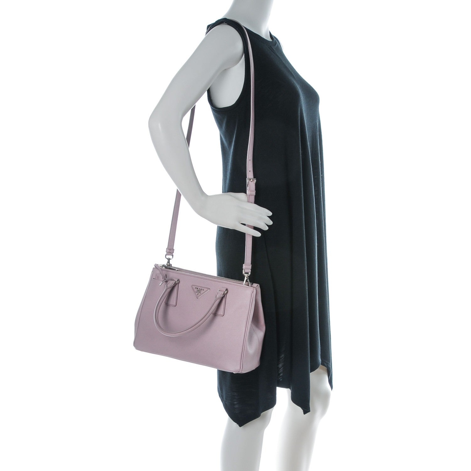 Prada Saffiano Small Galleria Double Zip Tote Mughetto 2 of 9