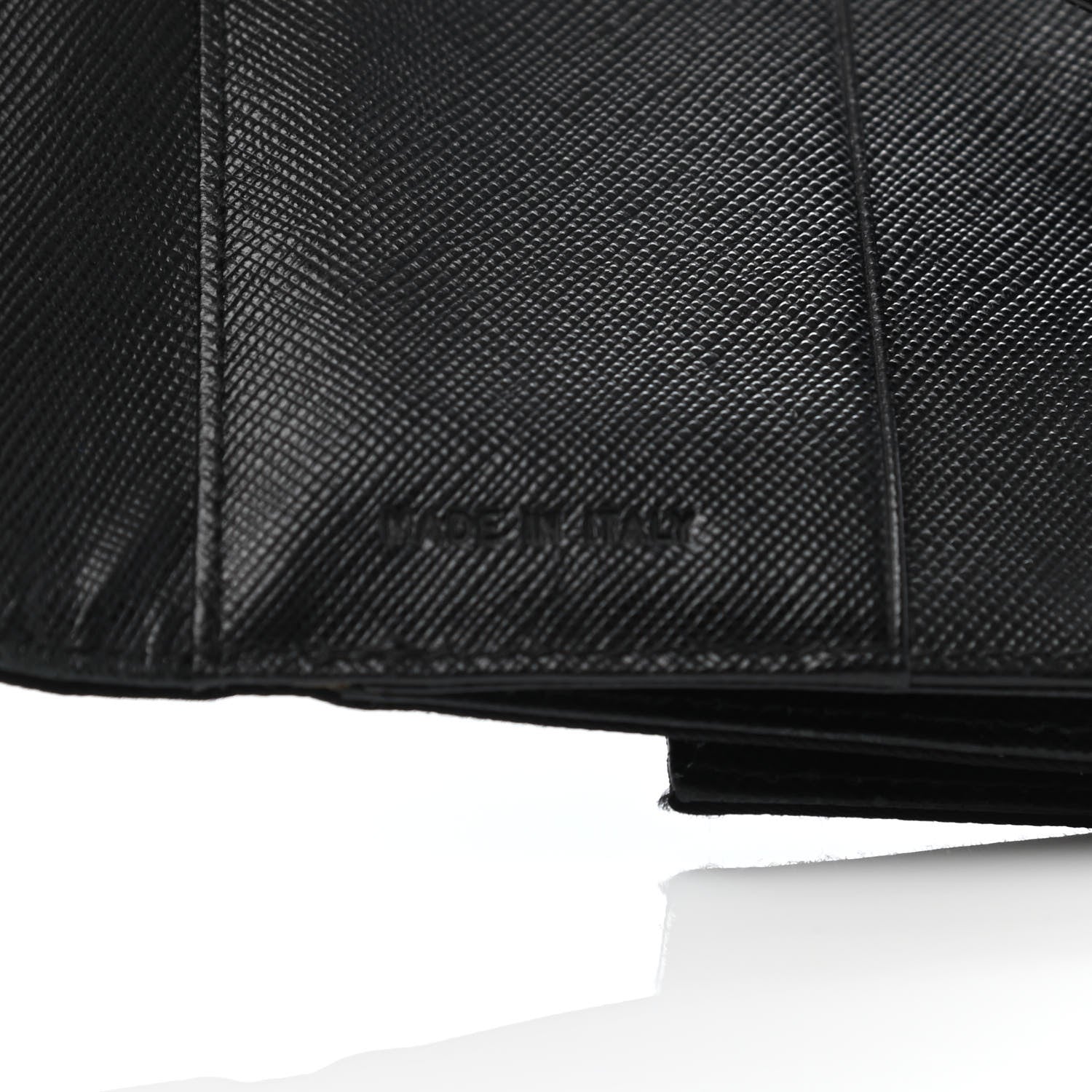 Prada Tessuto Nylon Saffiano Tri-Fold Compact Wallet Black 6 of 6