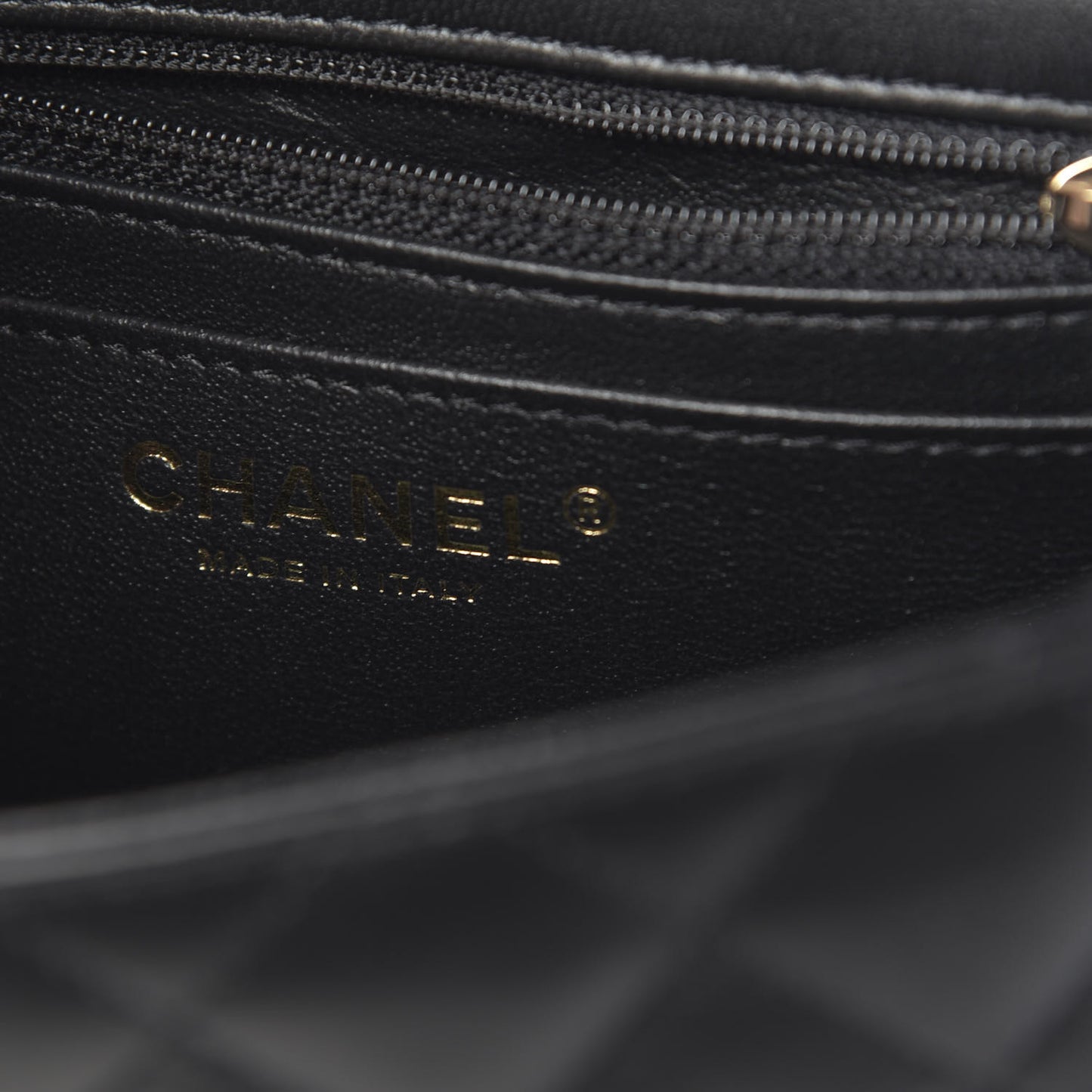 Lambskin Quilted Mini Square Flap Black