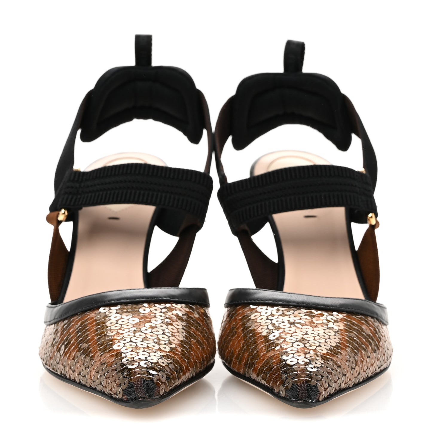 Sequin Paillettes FF Colibri 85mm Slingback Pumps 39.5 Black Ambra